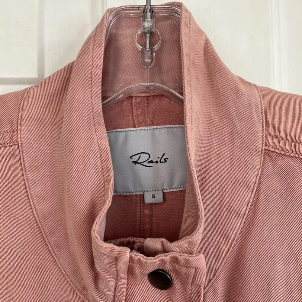 SOLD 💟 RAILS Collins Utility Linen Blend Jacket in Rose Dust Size Small - Picture 5 of 16